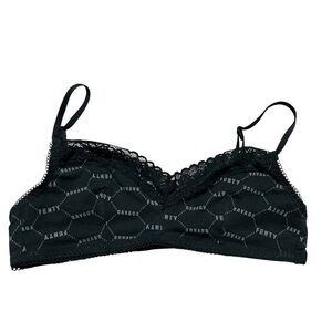 NWOT Savage X Fenty Black Lace Bralette Size Medium All over Print Layering